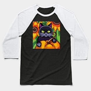 Halloween black cat Baseball T-Shirt